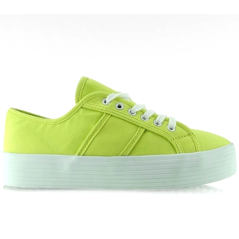 Sapatilhas com solado alto Verde fluorescente