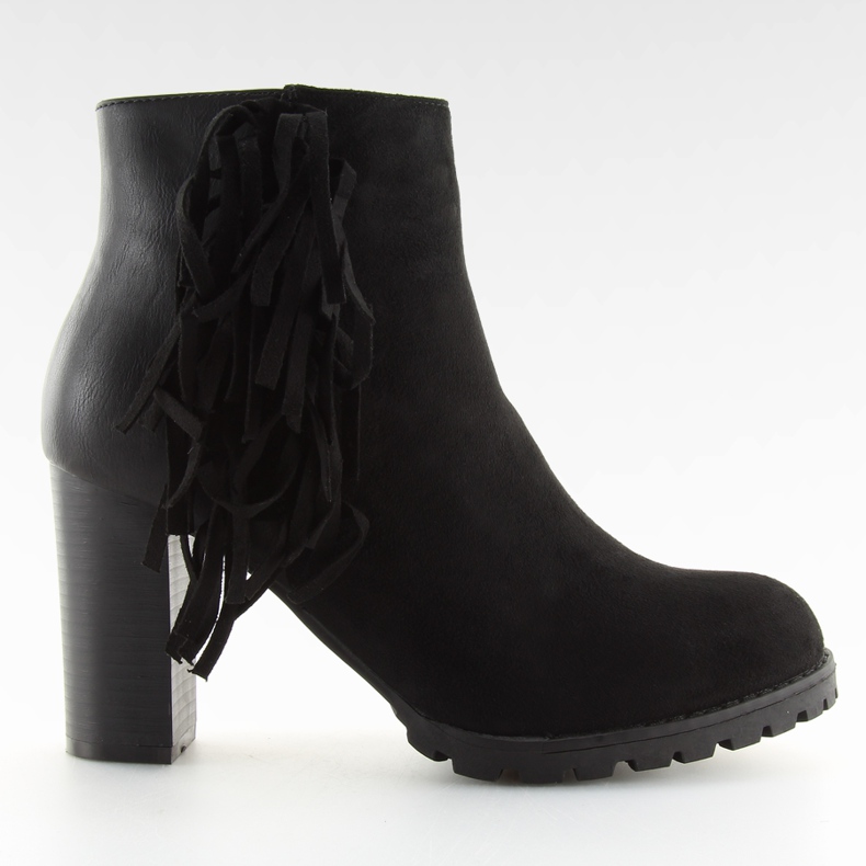Botas de camurça integral com borlas Preto