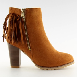 Lindas botas de camurça com franjas FR20 Camel marrom