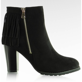 Lindas botas de camurça com franjas FR20 Preto