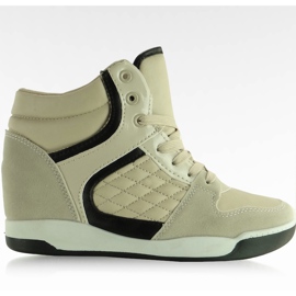 Tênis de grãos de camurça BKA-127 Apricot marrom multicolorido