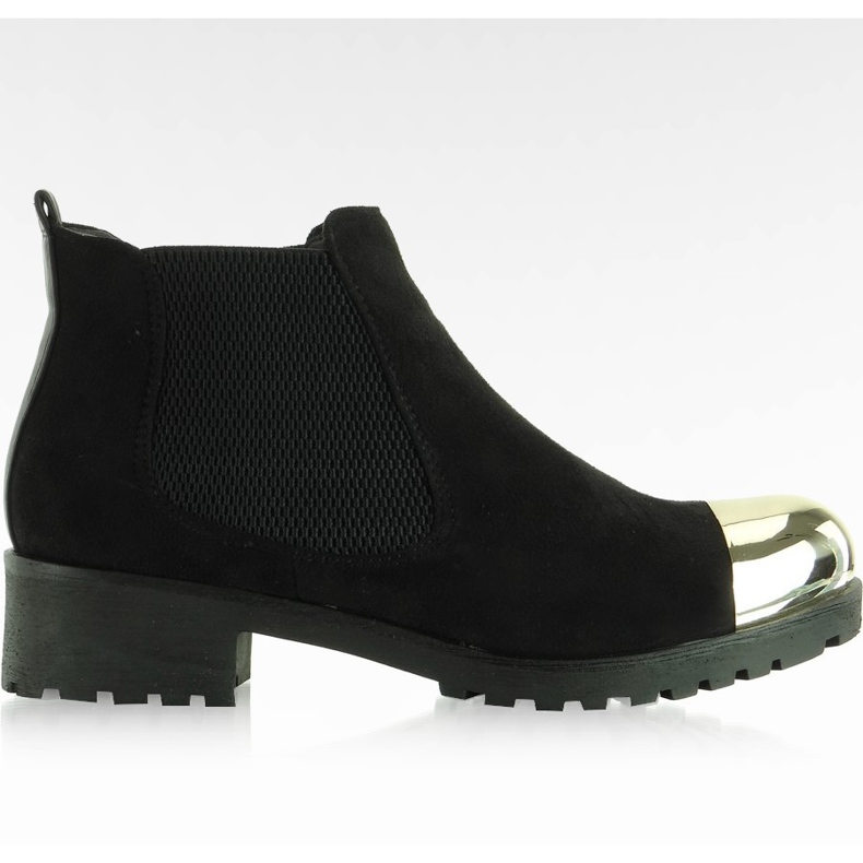 Botas de Jodhpur com ponta dourada A89387 Preto