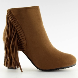 Bota Fringe C138 Camel com franjas marrom