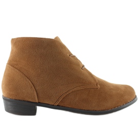 Sapatos de camurça com cadarço A-27 Camel castanho