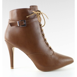 Botas com cordões NY-33 Camel marrom