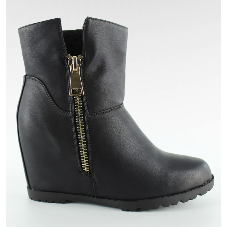 Botas no cordeiro escondido cunha EL025 Preto