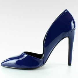 Bombas lacadas com recortes EE05 Azul multicolorido