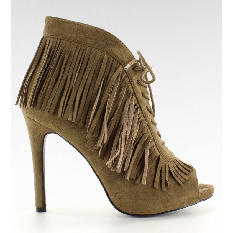 Botas abertas com atacadores, estilo boho 11015 Verde