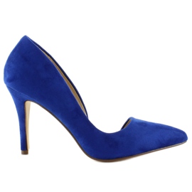 Salto alto assimétrico C27 Cobalt camurça azul