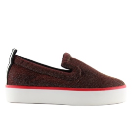 Slip-on iridescente com tira no calcanhar W-3004 Vermelho