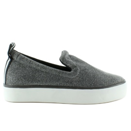 Slip-On iridescente com tira de calcanhar cinza