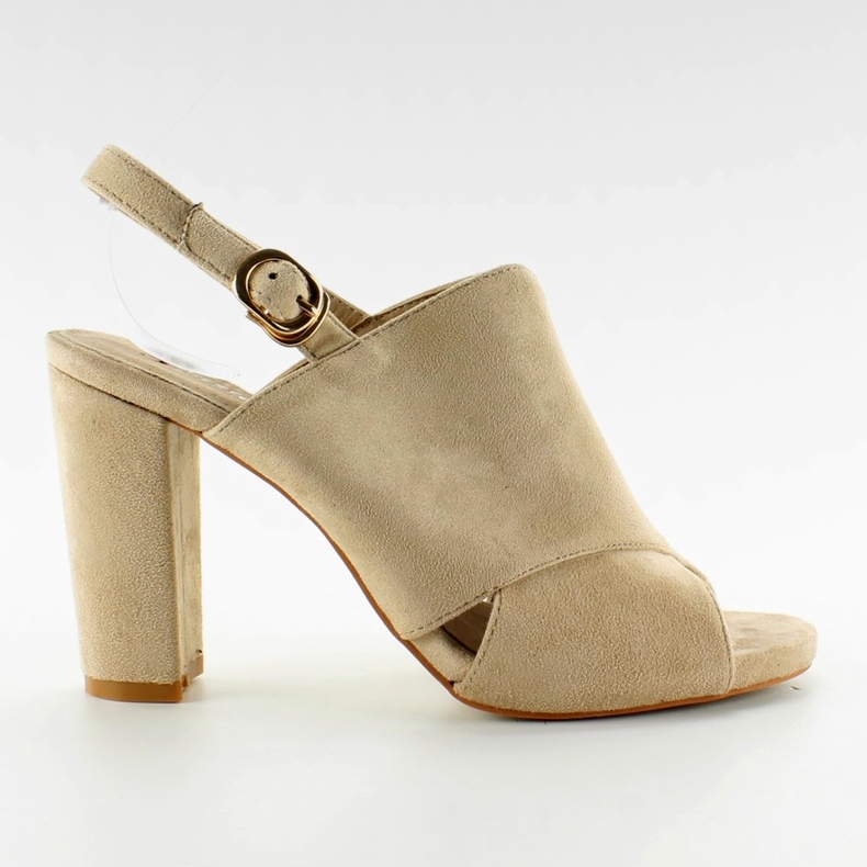 M227P Bege sandália de salto alto bege