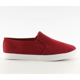 Sapatilhas slip-on material 1-98 brilhante - vermelho