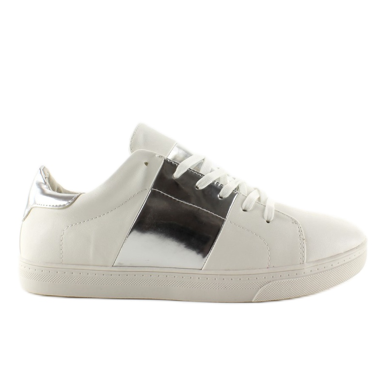 Tênis com laterais metálicas G130 Silver cinza branco