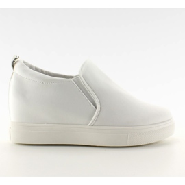 Slip-on em cunha de tecido 6-6 Branco