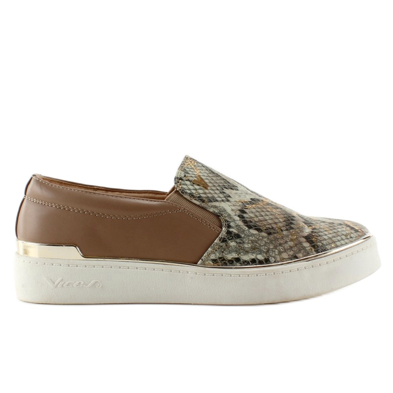 Tênis Slip-On Snake Motivo 787 castanho