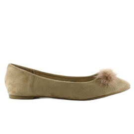 Bailarinas com penugem nos dedos JP39 Khaki cáqui
