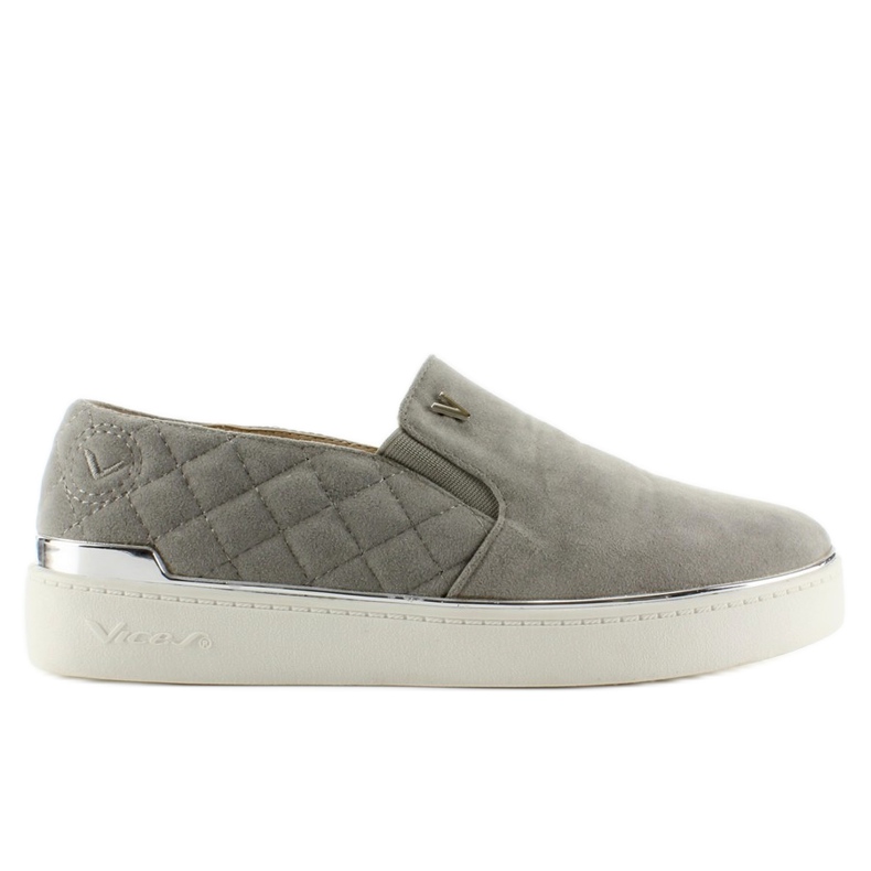 Tênis slip-on de camurça 7103 Cinza