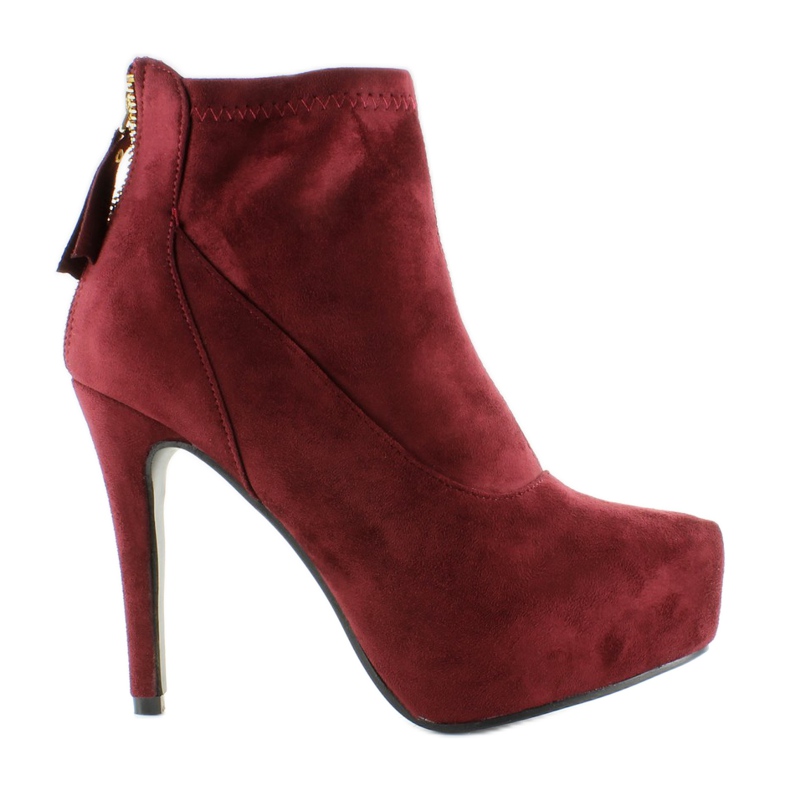 Botas de camurça na plataforma Jw-8F8520 vermelho