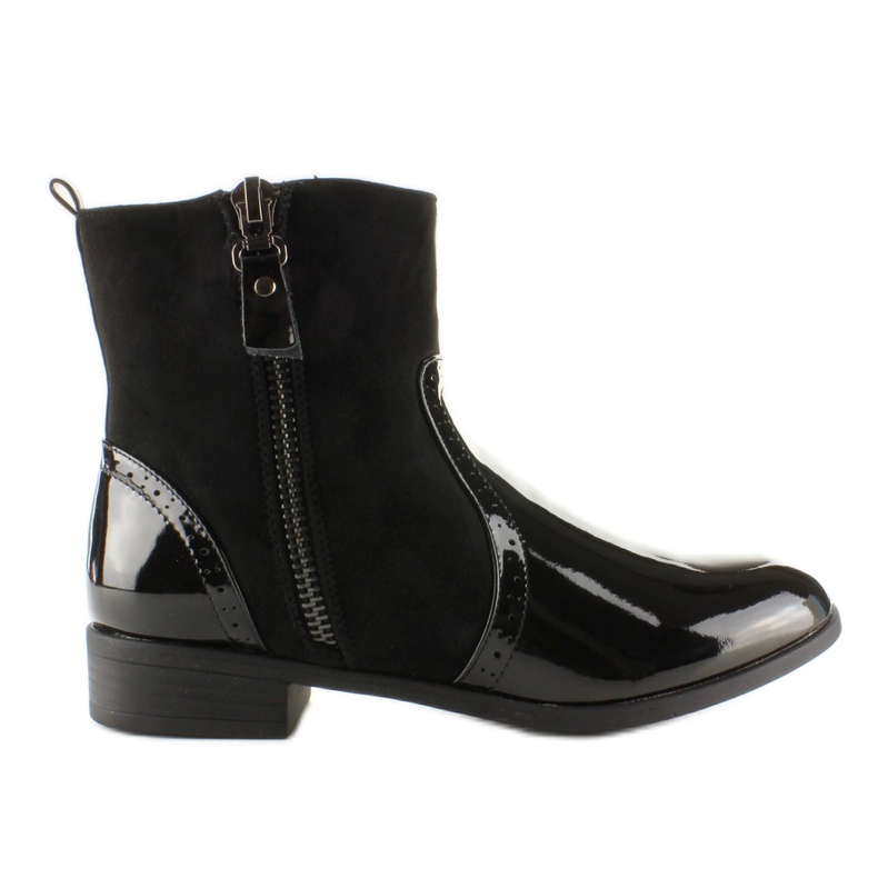 Botas com biqueira envernizada JKD-17 Preto Botas com biqueira envernizada JKD-17 Preto