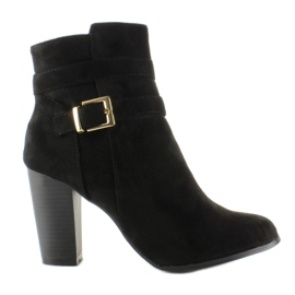 Botas de salto alto em camurça SQ06 Preto Botas de salto alto em camurça SQ06 Preto