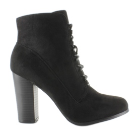 Botas de salto alto com atacadores 66-202 Preto