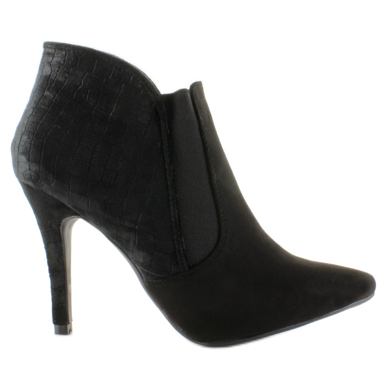 Botas elegantes em camurça de salto alto 1080 Preto