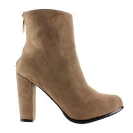 Botins simples com fecho nas costas do A920 Khaki cáqui Botins simples com fecho nas costas do A920 Khaki cáqui