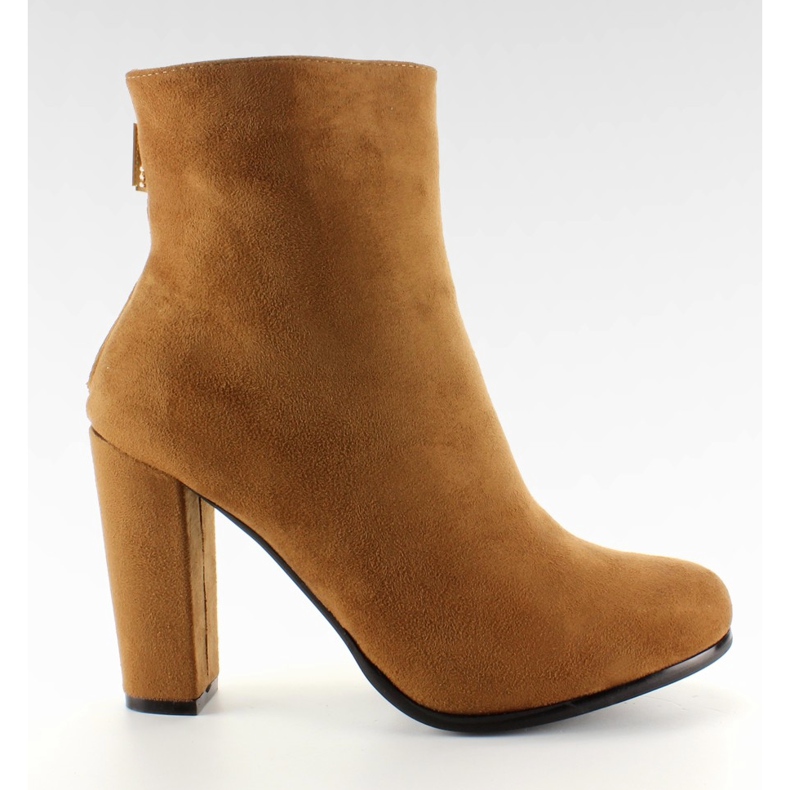 Botas com zíper na parte de trás do camelo A920 castanho
