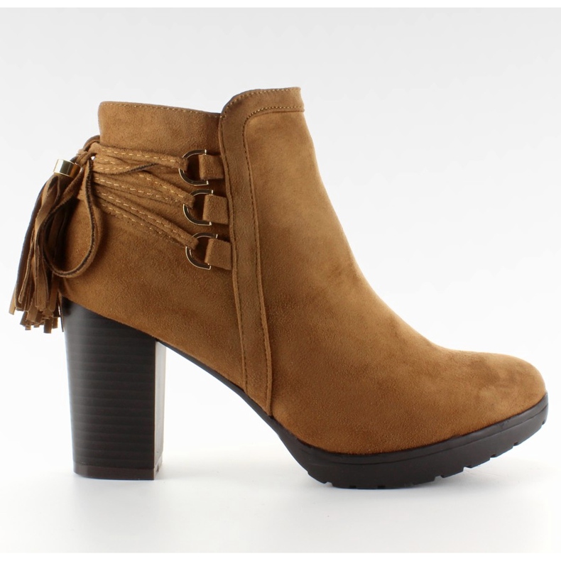 Botas de tornozelo decorativas de camelo castanho