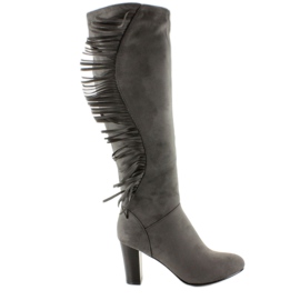 Botas de salto alto com franjas H615 Cinza
