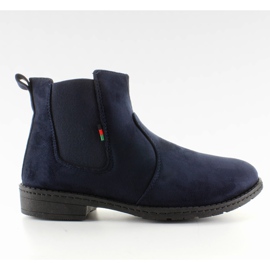 Botas de camurça Jodhpur com 87-3 D. Inserção azul azul marinho