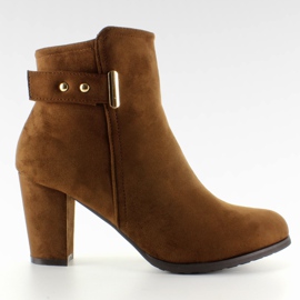 Botas com fivela dourada XD-08 Camel castanho
