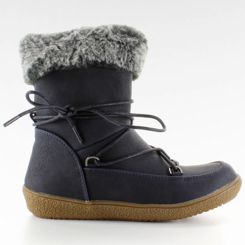 Meia botas para crianças com pêlo de marino azul marinho Meia botas para crianças com pêlo de marino azul marinho