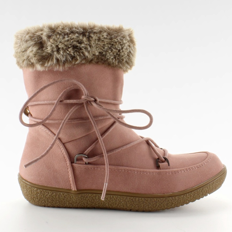Meia botas para crianças com pêlo rosa