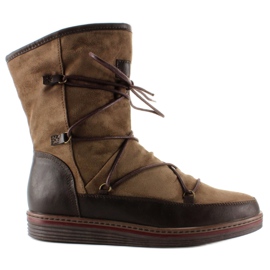 Botas de camurça de flor integral K1650002 marron marrom