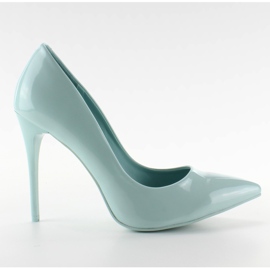 Salto alto envernizado liso E396 L. Azul