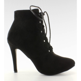 Saltos altos com cordões H253 Preto