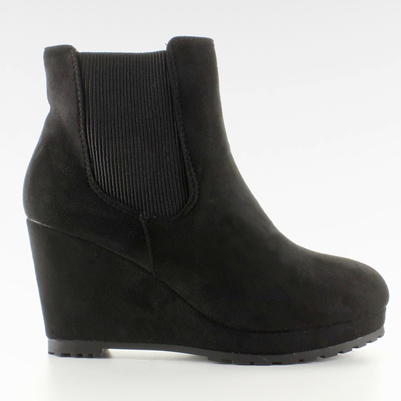 Botas de camurça Jodhpur na cunha ZY9106 Preto