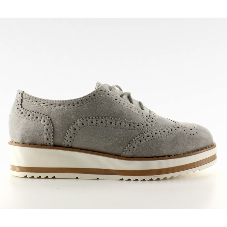 Mocassins na sola alta cinza