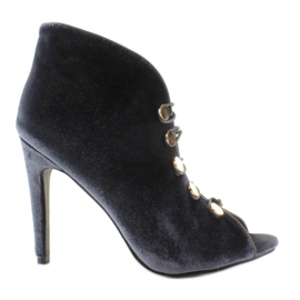 Scarpin de veludo bico aberto 1129 D. Grey cinza