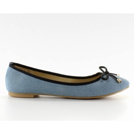 Bailarinas denim com aparar MB-6380 Lt. azul