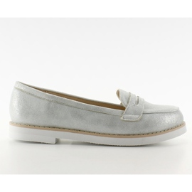 Mocassins de pastel feminino 7112 Azul cinza