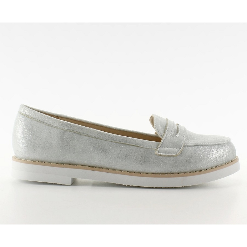 Mocassins de pastel feminino 7112 Azul cinza