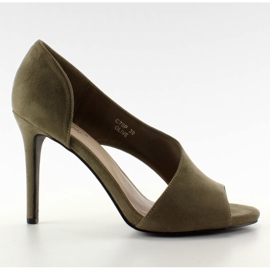 C70P Salto aberto assimétrico Olive verde