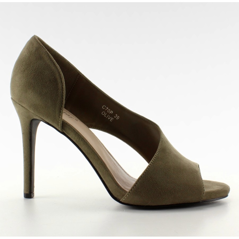 C70P Salto aberto assimétrico Olive verde