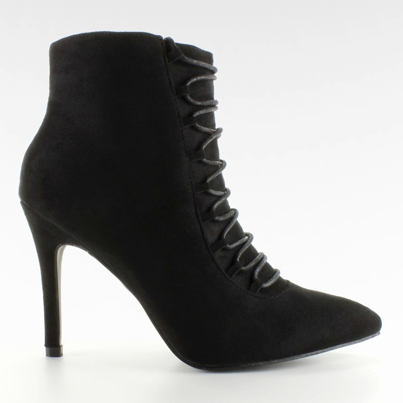 Botas com cordões 100-595SE-1 Preto