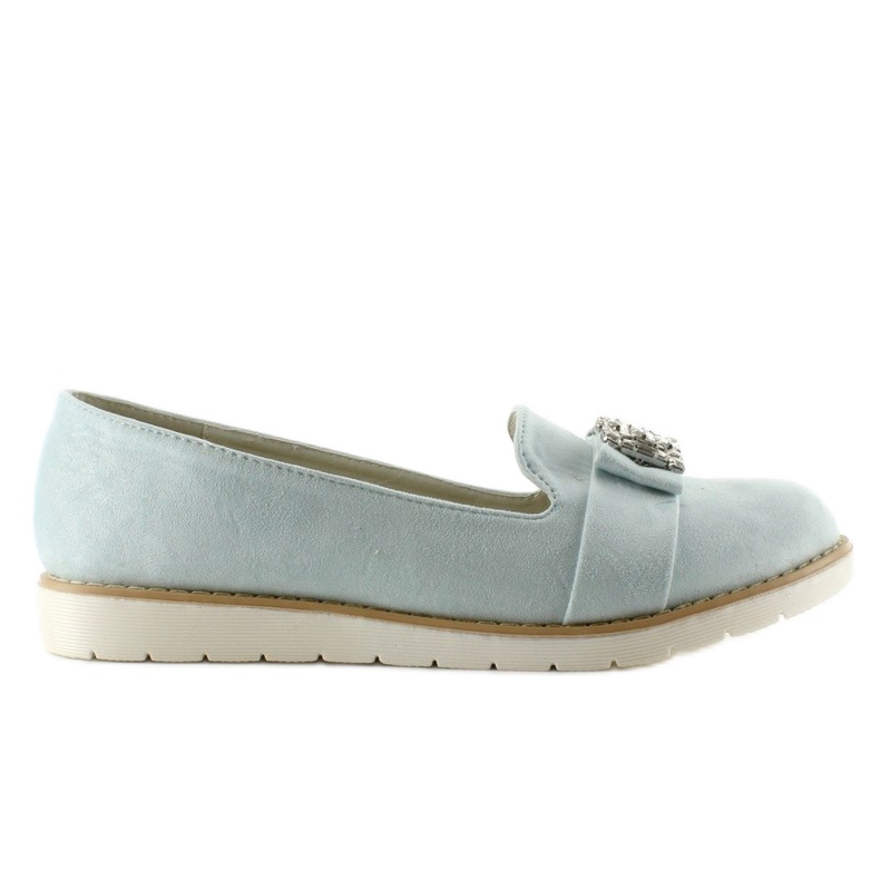 Mocassins de camurça pastel T245 Azul