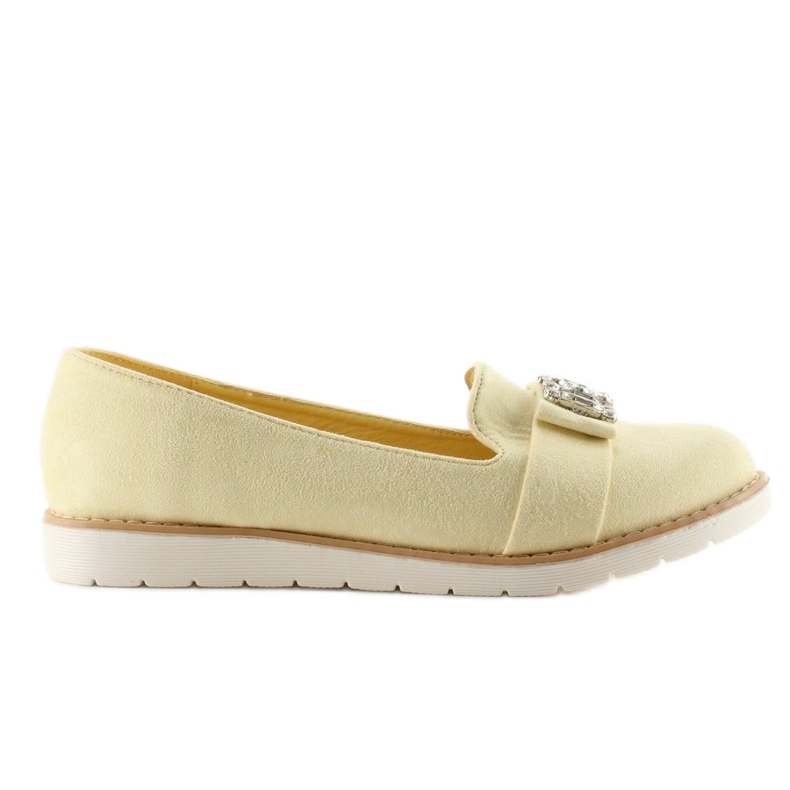 Mocassim de camurça pastel T245 Amarelo