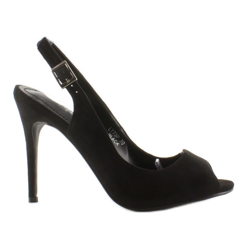 Sapatos com biqueira aberta Lt73P Calcanhar preto Sapatos com biqueira aberta Lt73P Calcanhar preto